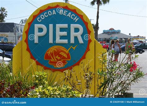 Cocoa Beach Pier Sign Editorial Stock Photo Image Of Tourist