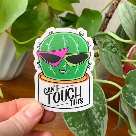 Cant Touch This Cactus Vinyl Sticker Etsy