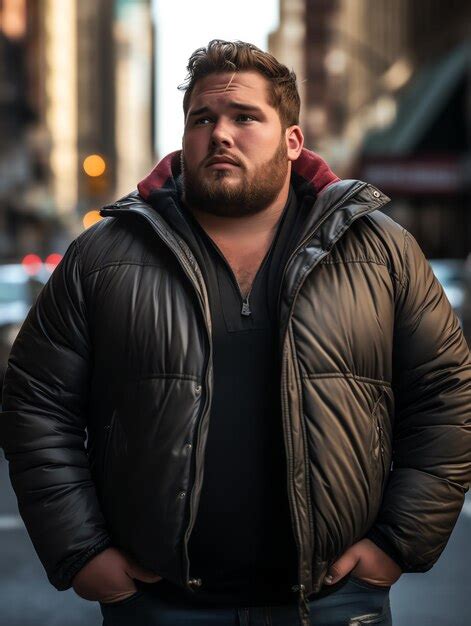 Premium Photo Beautiful Man On The Ny Street Travel Plus Size Man