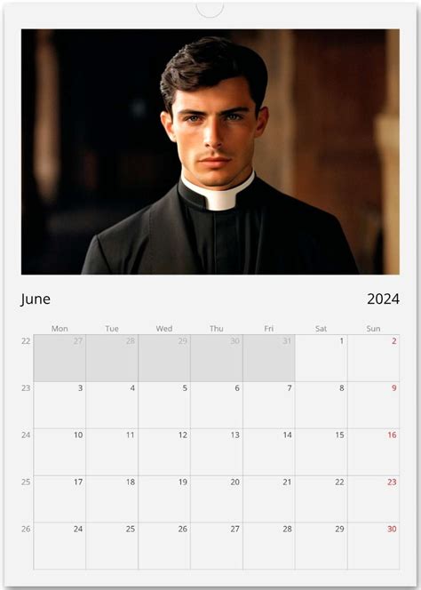 2024 Wall Calendar Calendario Romano The Hot Priest Calendar Etsy