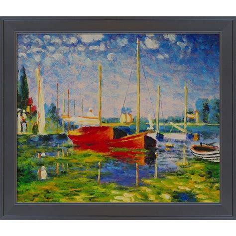 LA PASTICHE Red Boats At Argenteuil By Claude Monet Gallery Black