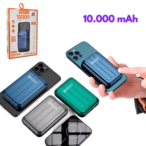 Carregador Portátil PowerBank Magnético 10 000 mAh Hrebos HS T113