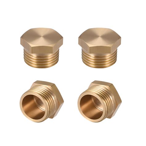 Brass Pipe Fitting Cored Hex Head Plug 38g Male Connector Coupling