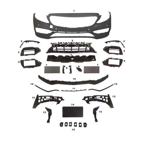 Oem Accessories W Grill Front Bumper Bodykit Fits For Mercedes C