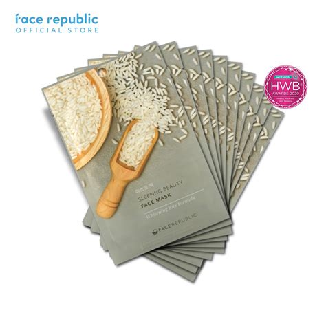 Face Republic Sleeping Beauty Face Mask Whitening Rice Formula 23g 10