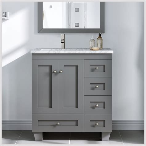 Eviva Happy X Transitional Gray Bathroom Vanity With White