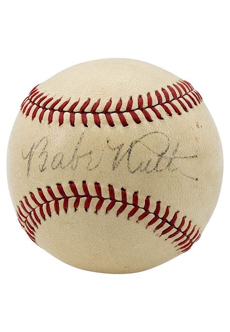 Babe Ruth Single Signed Onl Baseball Grey Flannel Auctions