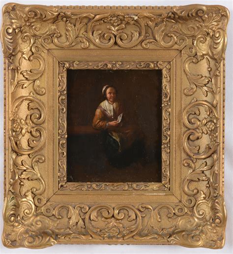 Lot 18th Century Dutch Old Master Painting Seated Woman Holding A