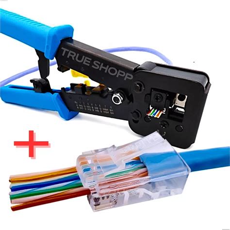 Kit Alicate Crimpar Cabo Rede Conector Rj45 Vazado Blindado Mebuscar