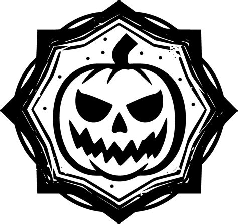 Halloween, Black and White Vector illustration 34102501 Vector Art at ...