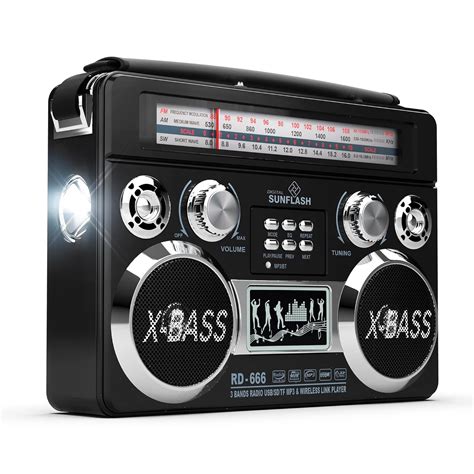 digital sunflash   retro amfmsw  band rechargeable portable