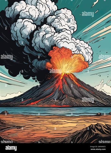 Volcanic eruption animation artwork hi-res stock photography and images ...