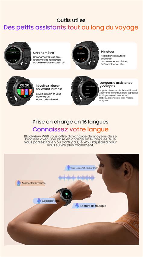 Montre Connect E Blackview W Montre De Fitness Incassable Pour