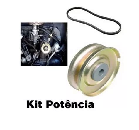 Kit Potência Gerador Polia Correia C chaveta Fusca Brasila