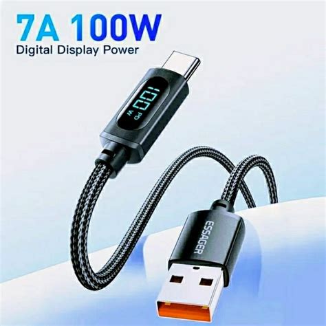 Essager A W Usb To Type C Charging Cable Digital Display Shopee