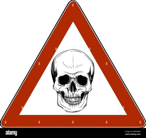 illustration Skull danger Sign in white background. Vector Stock Vector ...