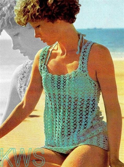 Crochet Cover Up Top BIKINI PDF Pattern UK Terms Crochet