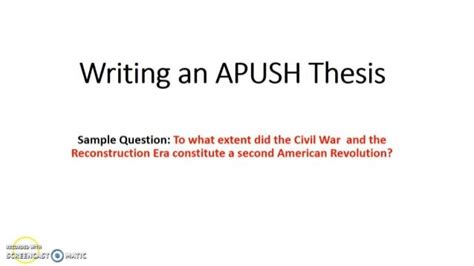 Writing An Apush Thesis