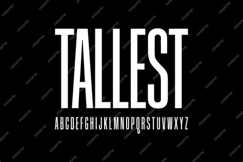 Premium Vector Tallest Title Creative Vector Condensed Alphabet Font