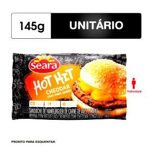 Calorias em 1 hambúrguer 145 g Hot Hit Cheddar Mais Queijo e Fatos Nutricionais