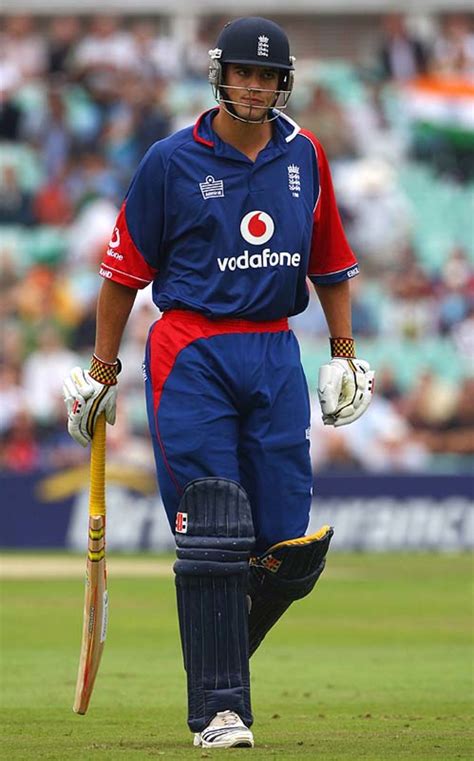 Alastair Cook Returns To The Pavilion After Being Caught Behind Off