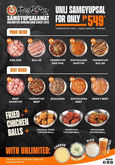 samgyupsalamat menu prices branches hike  travels