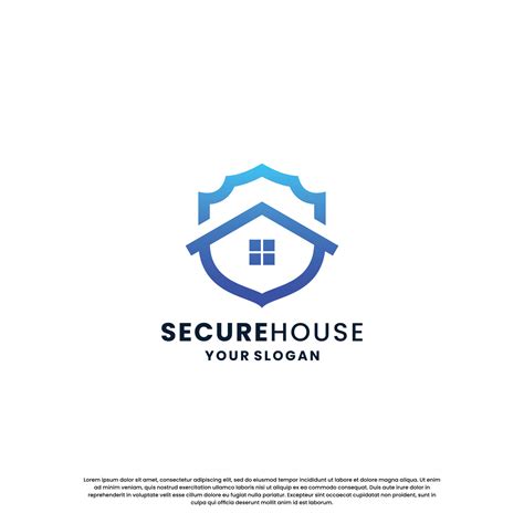 modern home security logo design. house with shield combination with