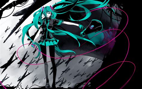 Aqua Hatsune Hatsune Miku Bottomless Hd X Twintails Green Hot