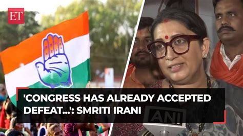 Accepted Defeat Smriti Iranis Jibe At Congress For Not Fielding Any Gandhis From Amethi