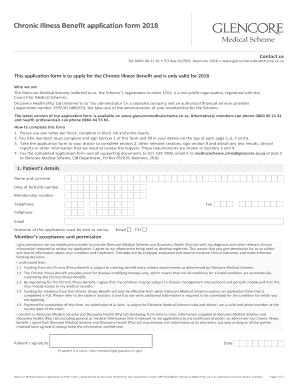 Glencore Chronic Application Form 2022 Fill Online Printable