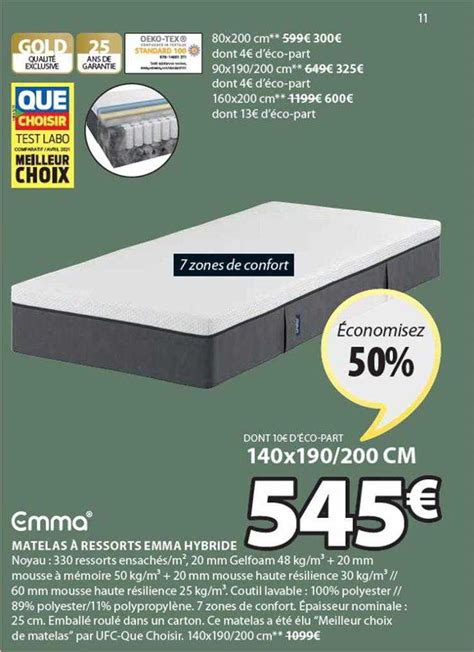 Promo Matelas à Ressorts Emma Hybride chez JYSK iCatalogue fr