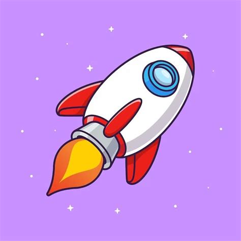 Free Vector Rocket Flying In Space Cartoon Vector Icon Illustration