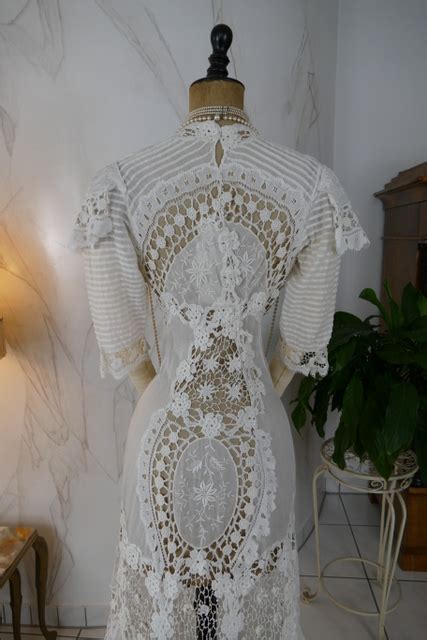 Irish Crochet Dress Ca Antique Gown