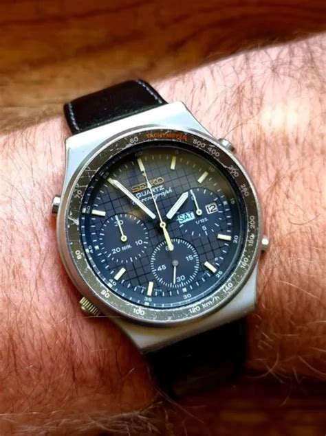 Rare Montre Chronographe Seiko 7a38 701a Vintage Tachymètre Sport