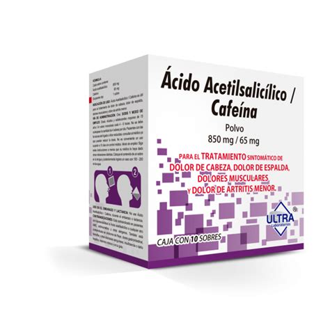 ACIDO ACETILSALICILICO CAFEINA 850 65 MG C 10 SOBRES Farmapronto