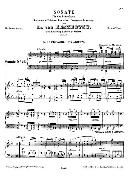 Beethoven Ludwig Van Piano Sonata No Op A For Piano Free