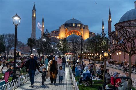 Muslim Worshipers Break Their Fast And Having Iftar In Sultanahmet