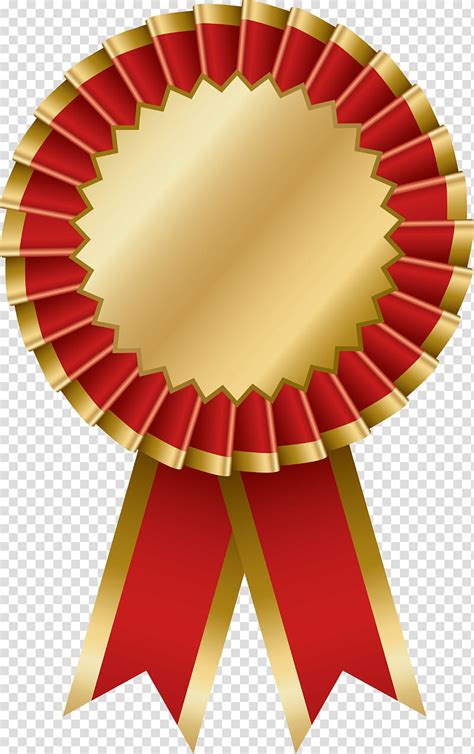 Cartoon Gold Medal Rosette Ribbon Award Or Decoration Badge Bronze