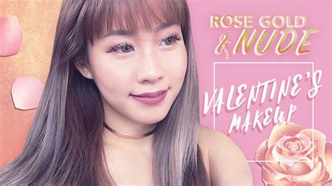 Valentine s Day Look裸色玫瑰金小女人妝Rose Gold With Nude Lips YouTube