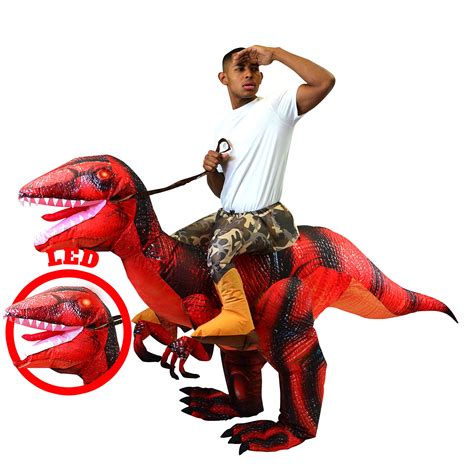 Buy Spooktacular Creations Inflatable Costume Dinosaur Riding A Raptor Air Blow Up Deluxe