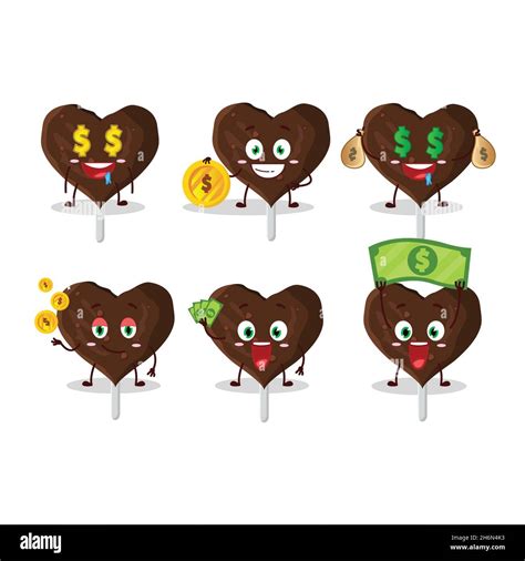 Love Cookies Chocolate Candy Cartoon Character With Cute Emoticon Bring