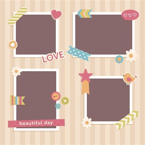 Premium Vector | Vintage scrapbook frames