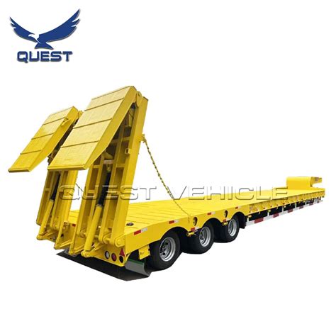 Axle Ton Heavy Duty Gooseneck Hydraulic Ramp Low Loader Lowbed