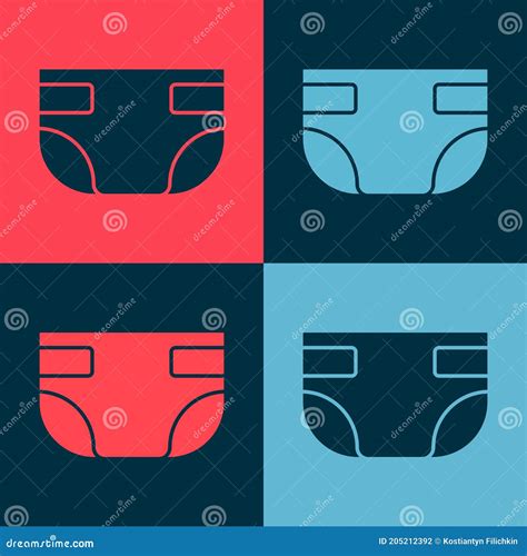 Pop Art Baby Absorbent Diaper Icon Isolated On Color Background Vector