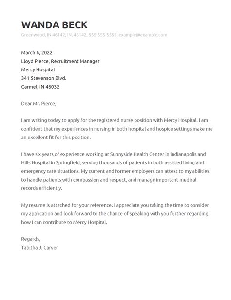 Best Nursing Cover Letter Example For 2024 Resumenerd