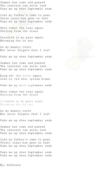 Wake Me Up When September Ends Lyrics Photo by misunderstood_emo_freak | Photobucket