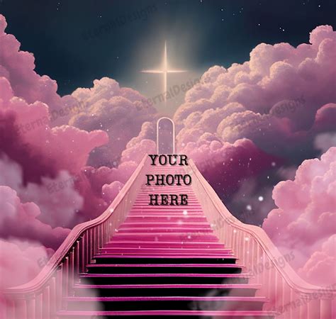 Pink Heaven Background PNG Memorial Background Stairs to Heaven Heaven ...