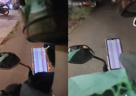 Viral Driver Ojol Pakai Hp Dengan Layar Yang Rusak Bikin Penumpang Iba