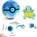 Figurki Pokemon Pikachu Charmander Bulbasaur Clip Go PokeBall ZESTAW 4