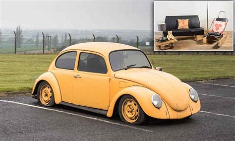 Upcycler Max Mcmurdo Turns Battered Vw Beetle Into £5 000 Worth Of Funky Furniture Daily Mail